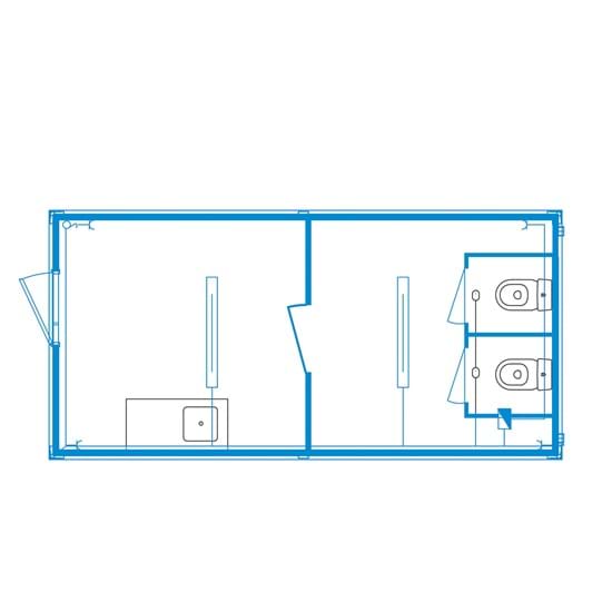 Special-line Container S04 - Küche / Zwei separate Toiletten